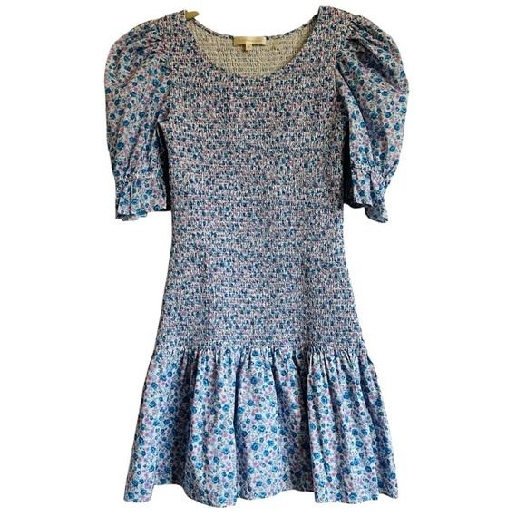LOVESHACKFANCY LUPPA SMOCKED FLORAL MINI DRESS SIZE MEDIUM - Picture 5 of 15